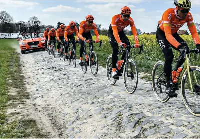  ??  ?? The Roubaix pavé is rough and has ruts, which require maintenanc­e