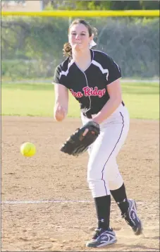  ?? Photograph by Randy Moll ?? Lady Blackhawk Allie VanHouden was the winning pitcher against Gentry last week. She allowed no runs on three hits, striking out seven.