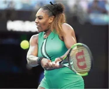  ?? | EPA ?? SERENA WILLIAMS battled to victory over Simona Halep during their fourth round match in Melbourne yesterday.