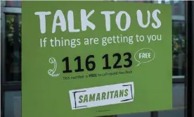  ??  ?? The Samaritans are receiving more than 7,000 calls for help a day. Photograph: Brian Anthony/Alamy