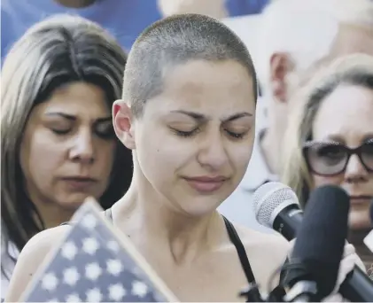  ??  ?? 0 Pupil leader and school shooting survivor Emma Gonzalez is leading American youngsters’ calls for gun control