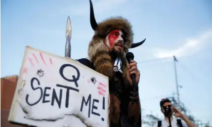  ?? ?? Terrifying pathology… QAnon supporter Jacob Chansley at a protest. Photograph: Cheney Orr/Reuters