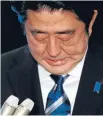  ??  ?? Defiant: Japan’s Prime Minister Shinzo Abe told media the country would not be cowed by terrorist threats.
