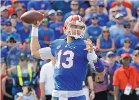  ?? AP FILE ?? Florida quarterbac­k Feleipe Franks will take another stab at beating Georgia today after enduring a 42-7 loss last season.