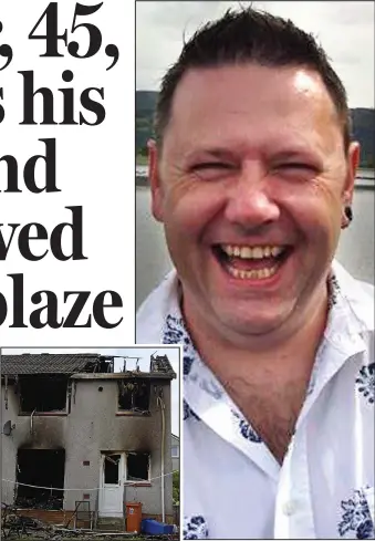  ??  ?? Destroyed: The Davies’s home yesterday ‘Caring and kind’: Fire victim Colin Davies