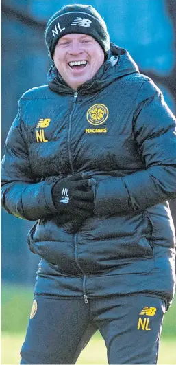  ?? Picture: SNS. ?? Celtic manager Neil Lennon during a club training session in Glasgow.