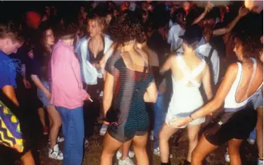  ??  ?? Sorted for E’s and whizz: revellers at a Tribal Dance rave, M25 Orbital, East Grinstead, in August 1989.