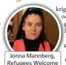  ?? FOTO: PRIVAT ?? Jonna Mannberg, Refugees Welcome Stockholm.