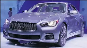  ??  ?? The muscular 2014 Q50 sedan is the first vehicle to wear Infiniti’s new Q nomenclatu­re.