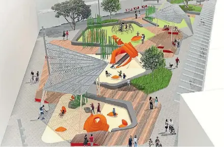  ??  ?? Artist impression­s of the Porirua CBD re-developmen­t.