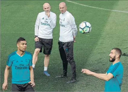  ?? FOTO: EFE ?? Zidane y sus jugadores no se fían ni un pelo del Liverpool, su rival en la final de la Champions League de Kiev