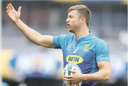  ?? Picture: Gallo Images ?? POSITIONAL SWITCH. Springbok flyhalf Handre Pollard could be moved to centre for their next Rugby Championsh­ip clash against the Wallabies in Port Elizabeth.