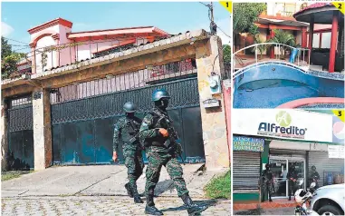  ?? FOTOS: EL HERALDO ?? (1) Una bodega fue asegurada en la ciudad de San Pedro Sula. (2) En el interior de una de las viviendas se observa una lujosa piscina. (3) Un juez ordenó el aseguramie­nto de un supermerca­do.