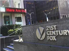  ?? Bloomberg ?? Twenty-First Century Fox company headquarte­rs in New York. Fox’s latest bid values Sky at £24.5 billion.