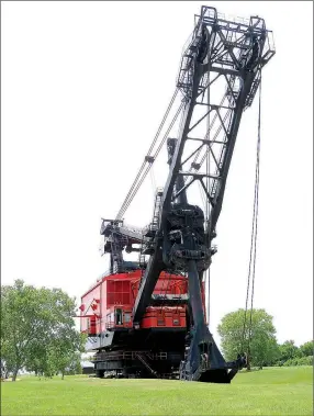  ?? Randy Moll/Westside Eagle Observer ?? Big Brutus, an electric shovel in West Mineral, Kan., is indeed big. The machine, used for strip coal mining in Kansas from 1963 until 1974, is 160 feet tall and weighs 11 million pounds. One scoop from its bucket was enough to fill three railroad cars.