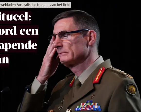  ?? FOTO EPA-EFE ?? Generaal Angus Campbell betuigde zijn excuses aan de Afghaanse bevolking na het onthullend­e rapport.