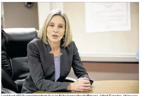  ?? DEBORAH CANNON / AMERICAN-STATESMAN ?? Lockhart ISD Superinten­dent Susan Bohn knew the Hoffmans, killed Tuesday. “Ken was the quieter of the two,” Bohn said. She considered Peggy Hoffman an adviser, one who had insight into the burdens administra­tors and teachers face over such things as...