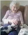  ??  ?? ●● Mabel Glover, 103, with basset hound at Ingersley Court