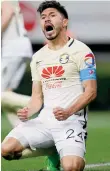  ?? /IMAGO7 ?? Oribe Peralta, del América, se lamenta durante el duelo ante las Chivas.