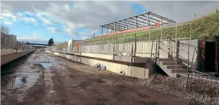  ?? PHIL MARSH ?? Major rail investment is set to continue, including HS2 to Manchester and East West Rail from Oxford to Cambridge. The first stage of the latter from Bicester to Bletchley is advancing well, and this is a view of the new station at Winslow on November 20.