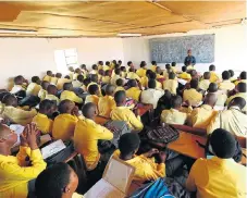  ?? /Masi Losi/Sunday Times ?? Concentrat­ion: Pupils at Ndyebo-Ntsaluba Senior Secondary School outside Tsomo, Eastern Cape. All schools are closed until at least April 20.