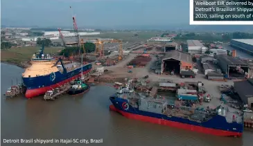  ??  ?? Detroit  Brasil  shipyard  in  Itajaí-SC  city,  Brazil