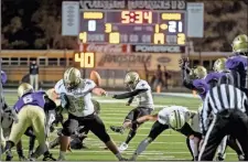  ?? Tim Godbee ?? Calhoun kicker Carlos Orozco boots an extra point on Friday.