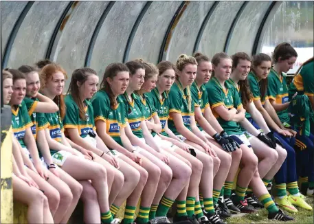  ?? Photo by Michelle Cooper Galvin ?? The Kerry bench during the Munster Ladies Minor Championsh­ip final with Cork in Lewis Road on Monday afternoon