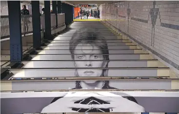 ?? — GETTY IMAGES FILES ?? An installati­on at a subway station in New York City. The art is in collaborat­ion with Spotify and the Brooklyn Museum’s exhibition David Bowie Is.