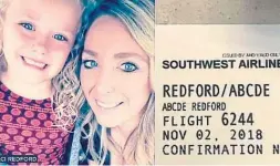  ?? @ABC7VERONI­CA TWITTER ?? Southwest Airlines has apologized after a gate attendant mocked the name of 5-year-old passenger Abcde, seen with her mother Traci Redford.