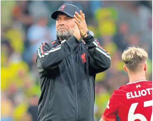  ??  ?? PLEA: Liverpool manager Jurgen Klopp was dismayed at some of the chants coming from Liverpool fans last weekend.
