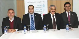  ??  ?? KUWAIT: Akram Shukr, Khaled Al-Kalalda, Wael Deeb and Muneer Al-Nouri during the press conference held yesterday. — Photo by Joseph Shagra