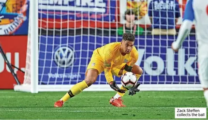  ?? ?? Zack Steffen collects the ball