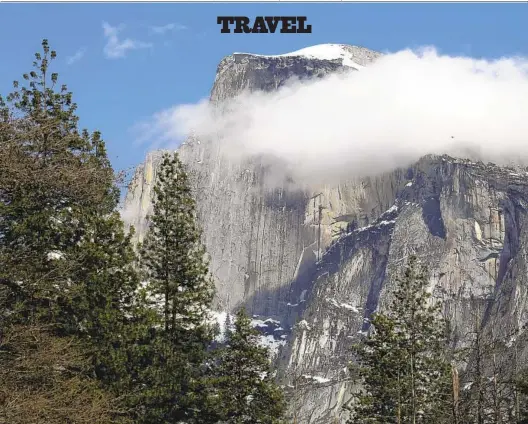  ?? CAROLYN COLE LOS ANGELES TIMES ?? Though Highway 120 has opened, Glacier Point Road, home to the classic viewpoint for Half Dome (above), and Tioga Road are still shut.