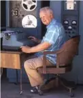  ??  ?? Harry Huskey with the Bendix G15, the first “personal computer” built in 1954 and a precursor to modern-day laptops.