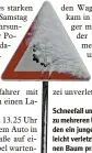  ?? Symbolfoto: Ralf Lienert ?? Schneefall und Glätte haben am Samstag zu mehreren Unfällen geführt. Dabei wur den ein junger Autofahrer bei Holzheim leicht verletzt, als sein Wagen gegen ei nen Baum prallte.