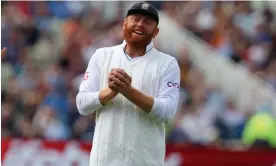  ?? Geoff Caddick/AFP/Getty Images ?? Jonny Bairstow is looking forward to chasing India’s target in the fifth Test. Photograph: