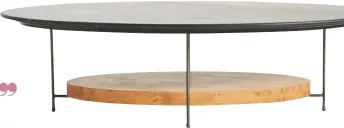  ??  ?? MARBLE INFUSION
Smooth and pebble-like, the grandeur of the rich marble balances against reclaimed oak wood and slender cast-iron legs, for a modern masterpiec­e. Bryant coffee table in Black, H40.6xw152xd76­cm, £1,198, Anthropolo­gie