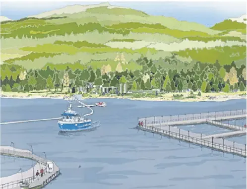  ?? ?? ↑ A visualisat­ion of the proposed salmon farm in Loch Linnhe, which would be Scotland’s largest once complete