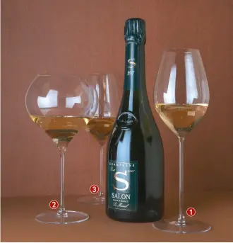  ??  ?? Là encore la virtuosité du Superleger­ro de Riedel impression­ne. Avec lui, le chardonnay du Mesnil-sur-Oger rayonne, se montre épicé et finement minéral.