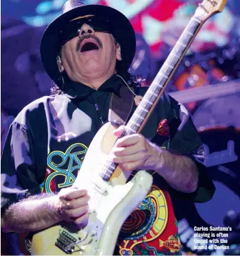  ??  ?? Carlos Santana’s playing is often tinged with the sound of Dorian