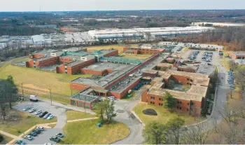  ?? KEVIN RICHARDSON/STAFF ?? Aerial view of Clifton T. Perkins Hospital Center a maximum-security psychiatri­c hospital located in Jessup.