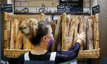  ?? Photograph: Chesnot/Getty Images ?? Baguettes in a bakery in Paris, France.