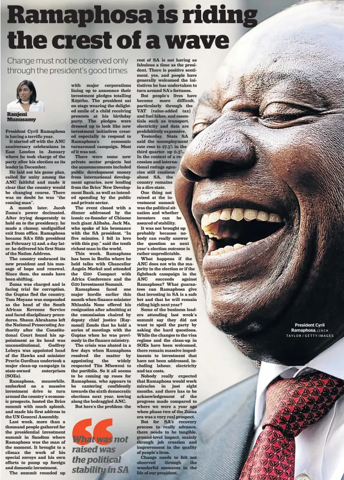  ?? /JACK TAYLOR / GETTY IMAGES ?? President Cyril Ramaphosa.