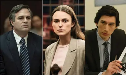  ??  ?? Mark Ruffalo in Dark Waters, Keira Knightley in Official Secrets and Adam Driver in The Report. Composite: AP/Allstar/Amazon