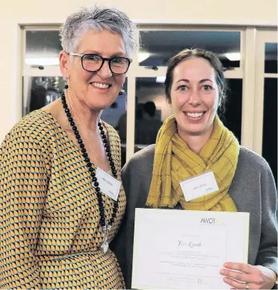  ?? PHOTO: SUPPLIED ?? Empowering women . . . Understand­ing Your Farming Business graduate Jess Lamb (right) with Escalator alumni and guest speaker Helen Gilder, at the UYFB graduation.