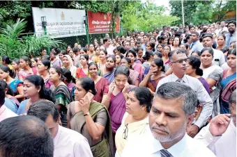  ??  ?? SLAS officers staged a protest on Thursday protesting against the Cabinet's delay in approving their demand for new allowances. Pic by Amila Gamage