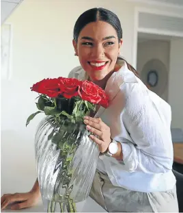  ?? Picture: Sebabatso Mosamo ?? Miss South Africa Sasha Lee Olivier at her Central Square apartment in Sandton still plans to raise R1.2m for rape comfort packs.