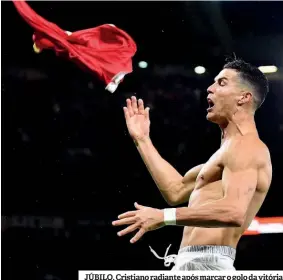  ?? ?? JÚBILO. Cristiano radiante após marcar o golo da vitória