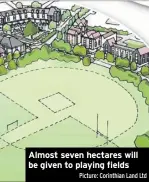  ?? Picture: Corinthian Land Ltd ?? Almost seven hectares will be given to playing fields